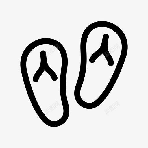 人字拖海滩脚图标svg_新图网 https://ixintu.com 人字拖 儿童世界 凉鞋 海滩 脚 鞋