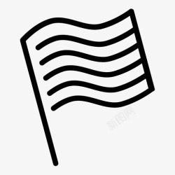 飞翔老人加泰罗尼亚国旗波浪条纹图标高清图片