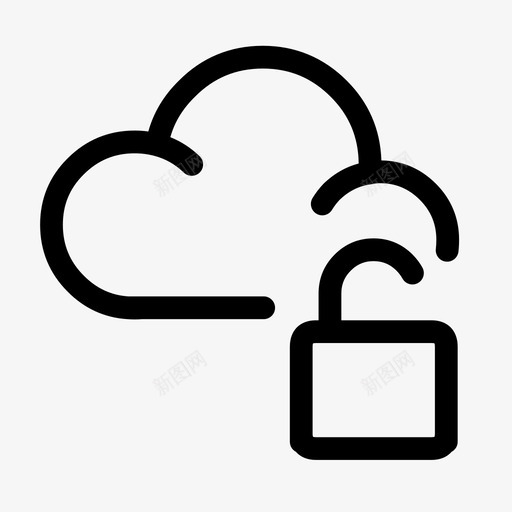 云解锁安全保存图标svg_新图网 https://ixintu.com 上传 下载 云图标 云安全 云密码 云解锁 保存 安全 文件