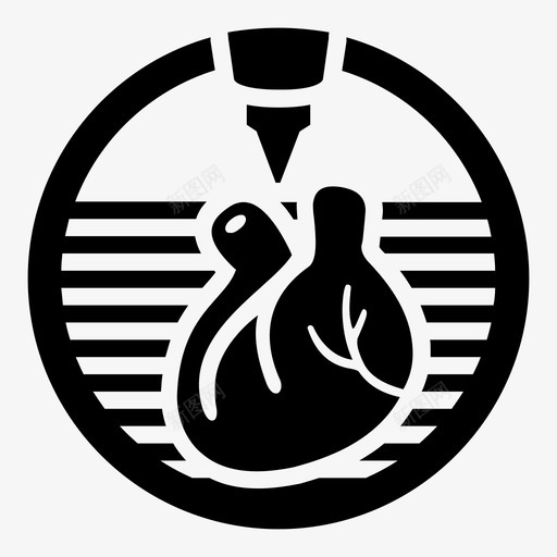 3d器官打印移植技术图标svg_新图网 https://ixintu.com 3d器官打印 3d打印 医院 可打印器官 帮助 心脏 技术 救命 生物打印 移植 高级医学
