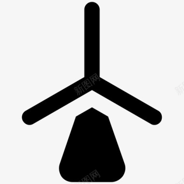 风力涡轮机工业级的粗体图标图标