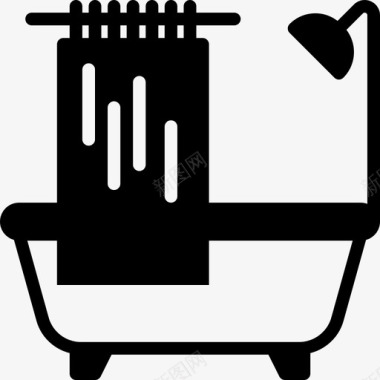 浴缸洗衣机淋浴器图标图标