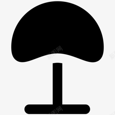 蘑菇自然大胆的固体图标图标