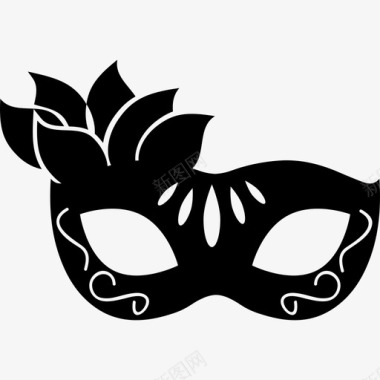 女性花卉狂欢节面具嘉年华面具图标图标