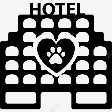 宠物酒店大楼动物宠物酒店图标图标