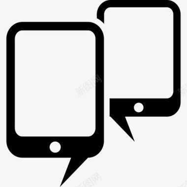 手机标志两部手机像语音泡泡标志图标图标