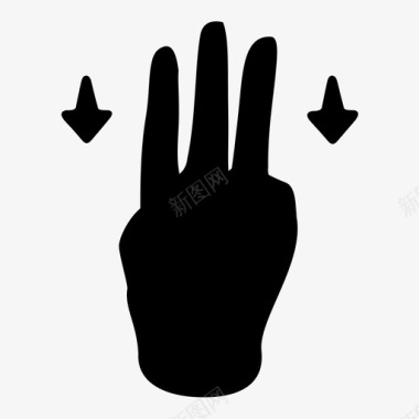刷三个手指22个手势图标图标
