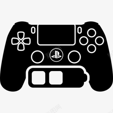 Ps4游戏控制与中型电池控制视频游戏图标图标