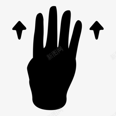 刷四个手指22个手势图标图标