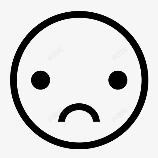 悲伤忧郁皱眉图标svg_新图网 https://ixintu.com 圆形白色表情 坏 失望 忧郁 悲伤 沮丧 皱眉 脸 表情