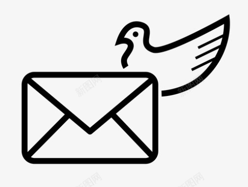 信鸽邮递信使邮件图标图标