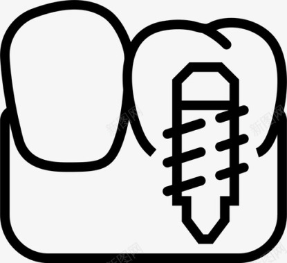 磨牙植入牙齿坚固图标图标