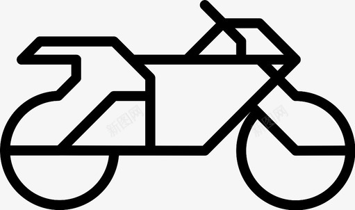 摩托车轮廓个人运输图标图标