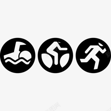 铁人三项运动多种运动图标图标