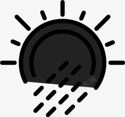 日晒雨淋日晒雨淋天气罕见彩虹图标高清图片