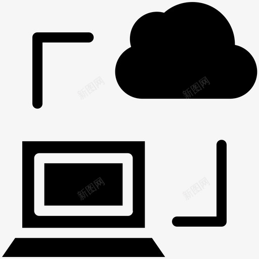 云连接云计算酷向量3图标svg_新图网 https://ixintu.com 云计算酷向量3 云连接