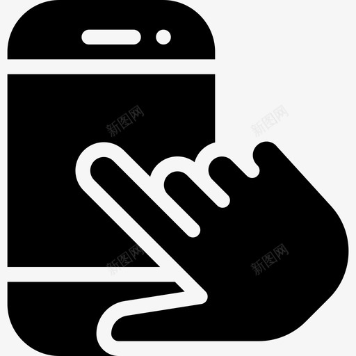 智能手机触摸敏感屏幕图标svg_新图网 https://ixintu.com gui 屏幕 手 敏感 智能手机触摸 界面 移动 网络 触摸手势实心图标 连接 通信