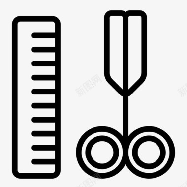 梳子和剪刀沙龙理发师图标图标
