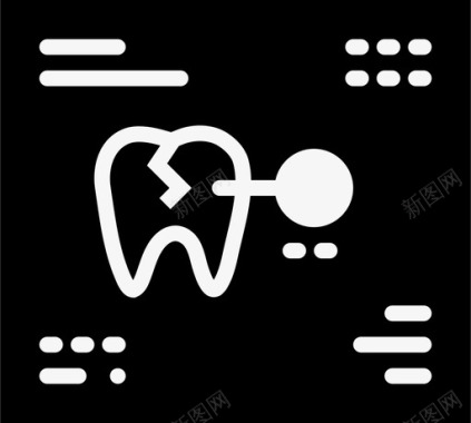 牙科记录x射线牙齿图标图标