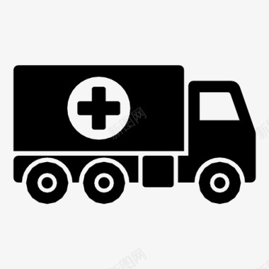 药房送货救援车处方图标图标