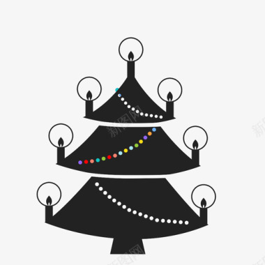 圣诞树整体假日图标图标