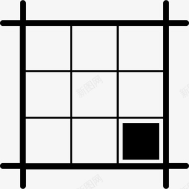 东南区域有黑色方块的广场布局界面图标图标