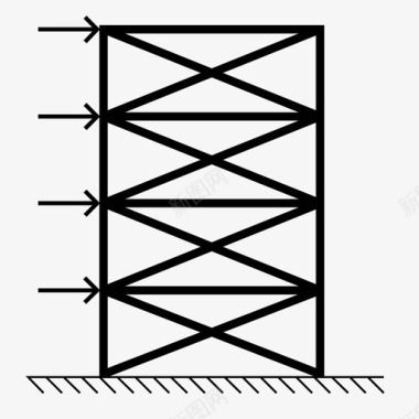 水平支撑框架投影图标图标