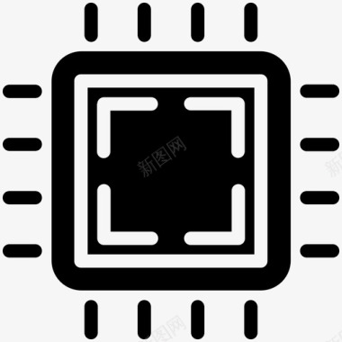 微芯片处理器芯片主板图标图标