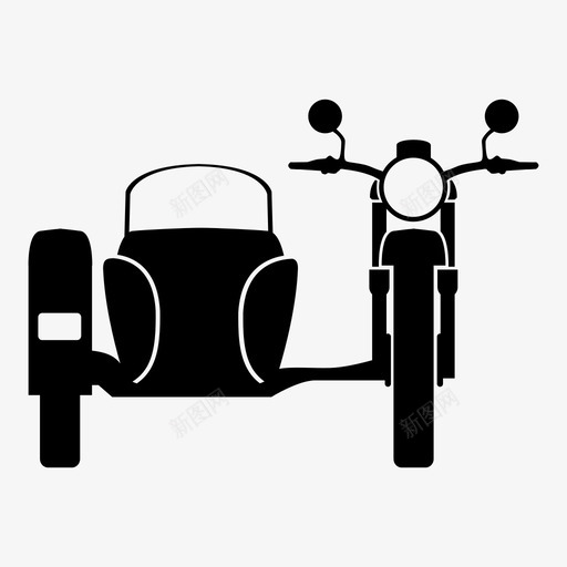 侧车篮子自行车图标svg_新图网 https://ixintu.com cj750 侧车 双座 摩托车 篮子 自行车 车辆 运输