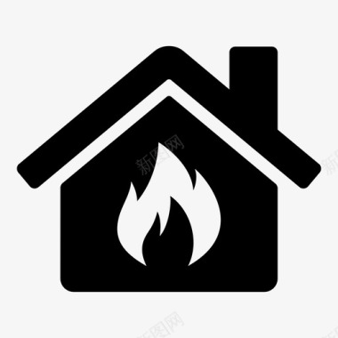家燃烧危险图标图标