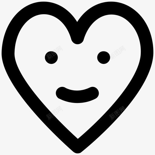微笑的心爱和浪漫大胆的线图标svg_新图网 https://ixintu.com 微笑的心 爱和浪漫大胆的线图标