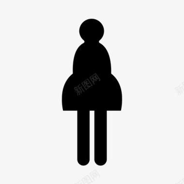 stickgal日本洗手间性别偶像图标图标