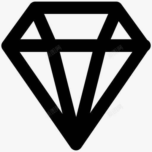 钻石商业黑线图标svg_新图网 https://ixintu.com 商业黑线图标 钻石
