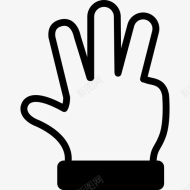显示四号手势手势图像的手图标图标