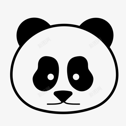 熊猫动物竹子图标svg_新图网 https://ixintu.com 中国 动物 危险 熊猫 熊猫脸 竹子 脸