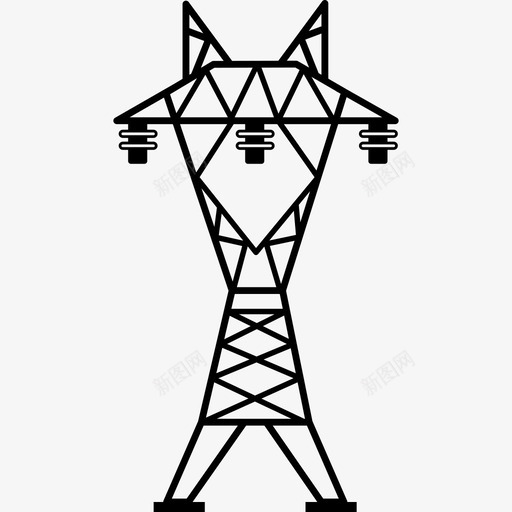 电力线有三个绝缘体技术能源图标svg_新图网 https://ixintu.com 技术 电力线有三个绝缘体 能源图标