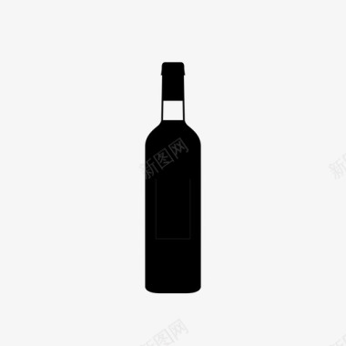 酒瓶标签葡萄酒图标图标