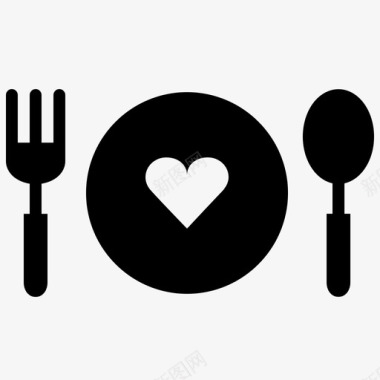 晚餐情人节浪漫图标图标