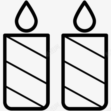 蜡烛蜡烛燃烧条纹图标图标