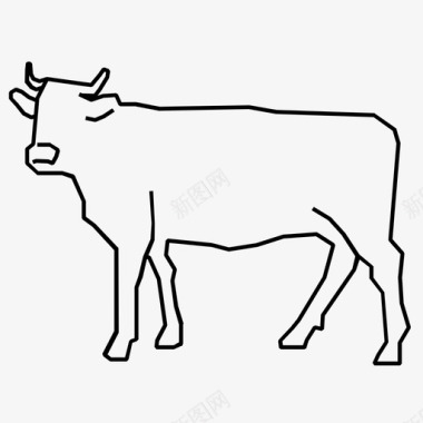 牛牲畜牧场图标图标
