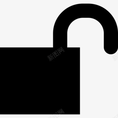解锁界面标志打开的挂锁黑色轮廓安全基本要素图标图标