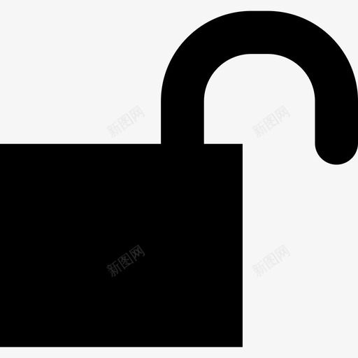 解锁界面标志打开的挂锁黑色轮廓安全基本要素图标svg_新图网 https://ixintu.com 基本要素 安全 解锁界面标志打开的挂锁黑色轮廓