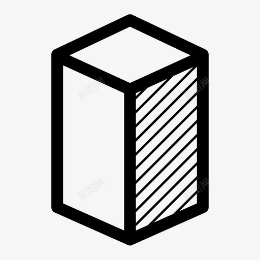 长方体形状柱子图标svg_新图网 https://ixintu.com 三维 三维形状 六面体 形状 方形 柱子 砖块 纸箱 边缘 长方体