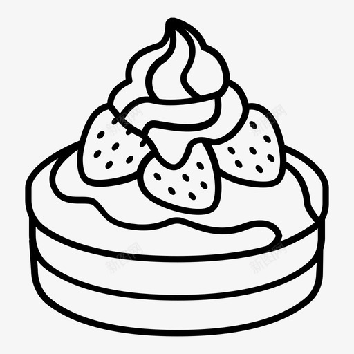 薄饼展示片甜品图标svg_新图网 https://ixintu.com 奶油 展示片 材料 烘焙项目 煎饼 甜品 甜点 草莓 薄饼 面包店概述