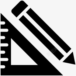各种比例三角形图标设置正方形和铅笔三角形比例尺学习图标高清图片