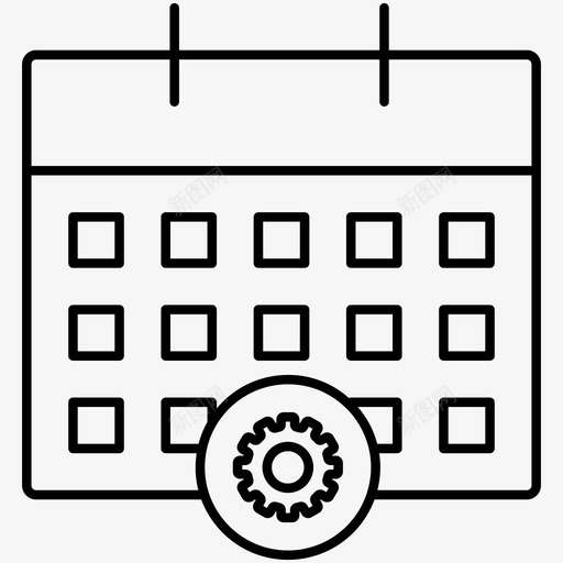 日历设置系统移动图标svg_新图网 https://ixintu.com cog 日历线图标ii 日历设置 日期 时间 移动 系统 约会 编辑 计算机