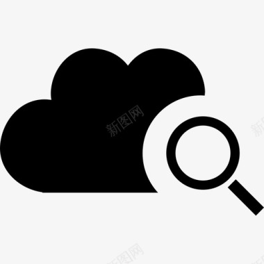 带放大镜的云搜索界面符号数据图标图标