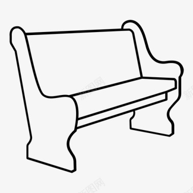 长椅座椅休息图标图标