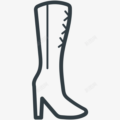 牛仔靴时尚和服装线图标svg_新图网 https://ixintu.com 时尚和服装矢量线图标 牛仔靴