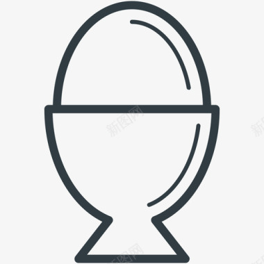 鸡蛋杯食物线图标图标